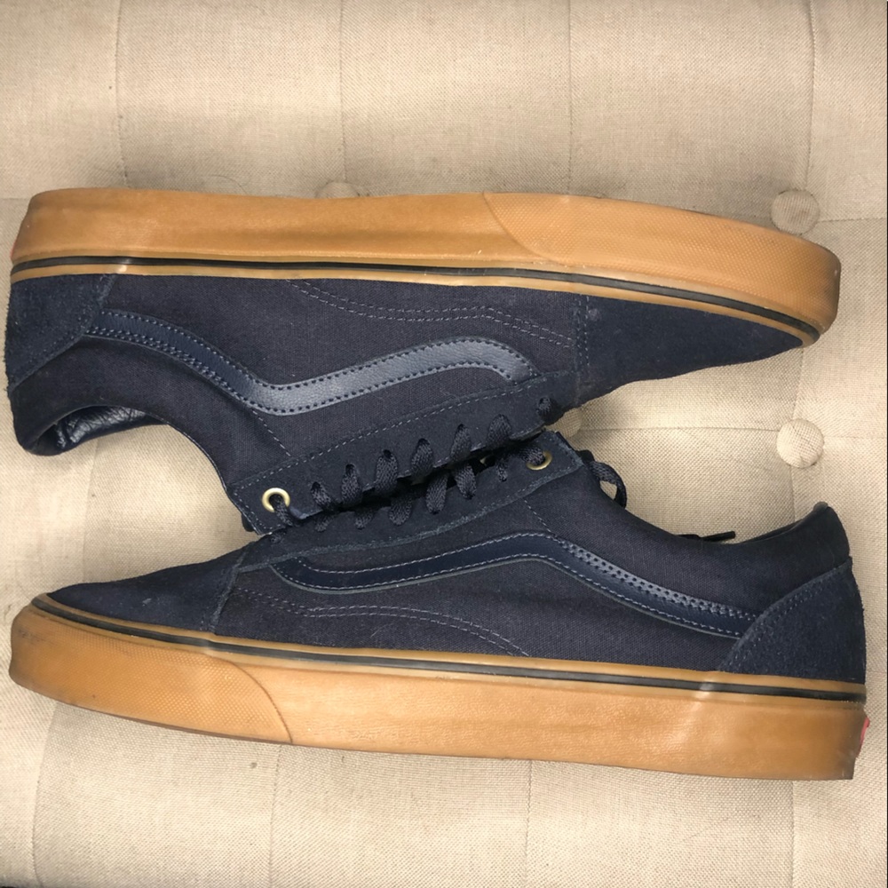 Vans Old Skool Navy Blue Gum Soles Skate Shoes Size 12